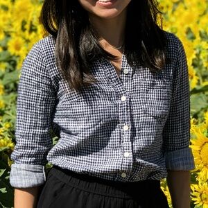 J. Crew Lightweight Cotton Shirt Navy Blue Size XXS